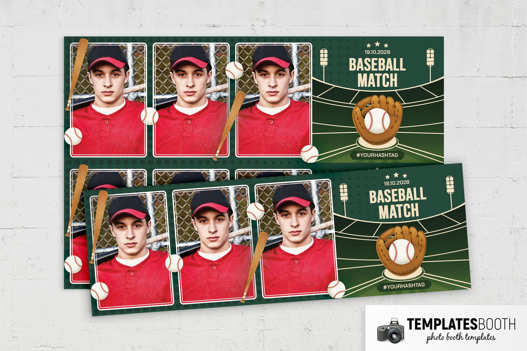 Baseball Pinstripes Photo Booth Template